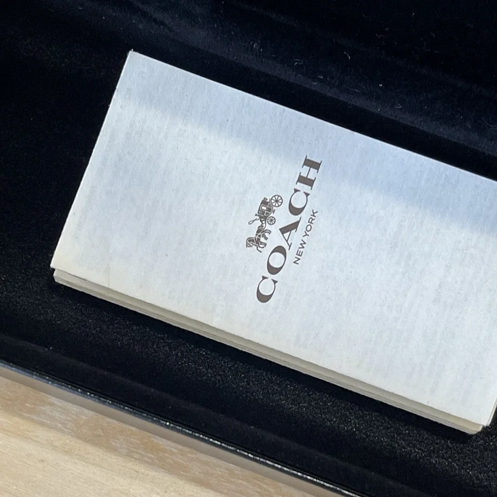 Coach New York Black Hard Sunglasses Case Clamshell Eyeglass Embossed Logo